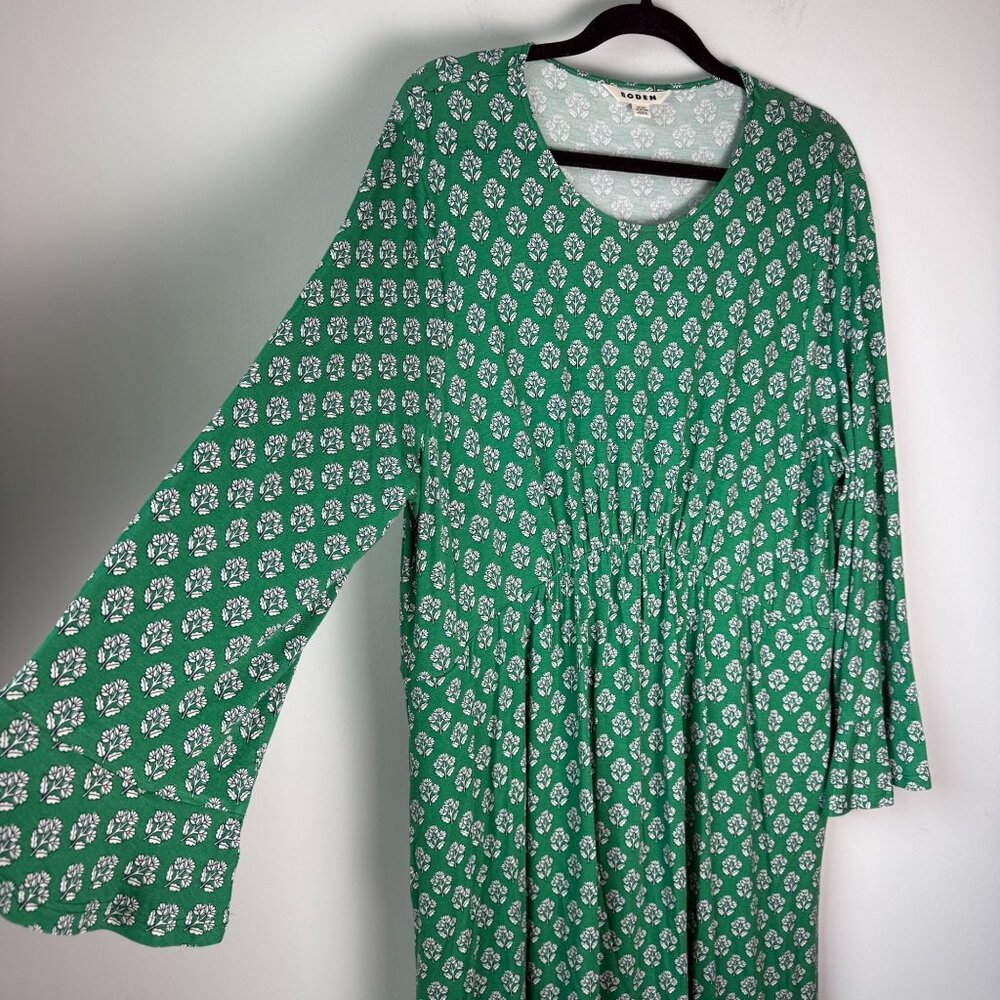 Boden Green Floral Midi Dress